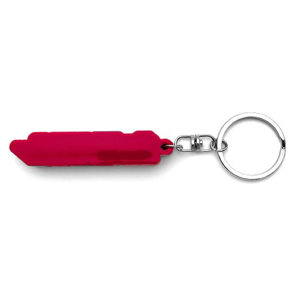 カブヌシ デカ厚ラバーキーホルダー RED × WHITE/赤ロゴ鍵キーリング