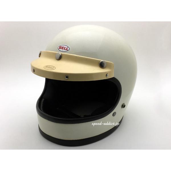 VINTAGE BELL 240 VISOR WHITE/白ビンテージ銀ベル500バイザー500-tx500txr-trtsuper magnumスーパーマグナムベルスター120star12060s70s｜speed-addict｜06