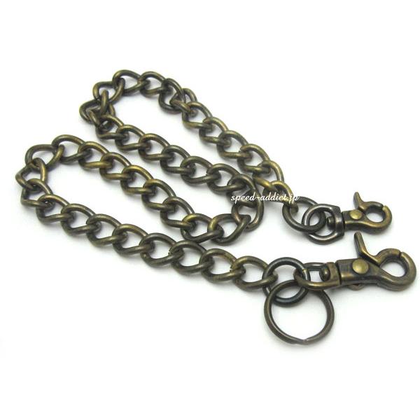 真鍮無垢（鋳物）DOUBLE CLIP WALLET CHAIN 喜平 燻し仕上げ/キヘイ金アンティークゴールドダブルクリップウォレット