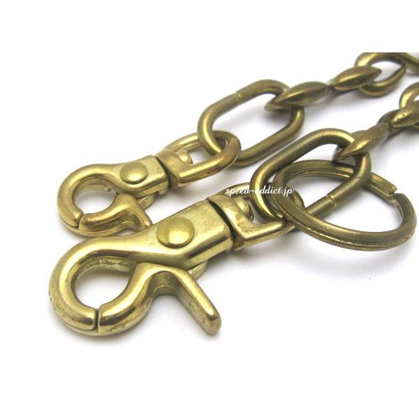 真鍮無垢（鋳物）DOUBLE CLIP WALLET CHAIN S字小/ブラス鋳物金ボール