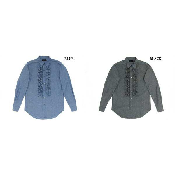 CHAMBRAY FRILL SHIRT BLACK/ダンガリーシャツrrlkatoカトーwranglerラングラーleelevi'sリーバイスアメカジ古着アメリカusa50s60s70s80s_1