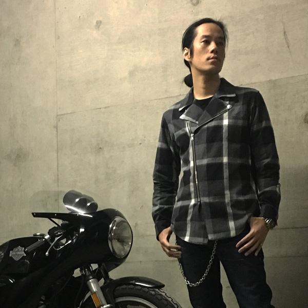 RIDERS FLANNEL SHIRT GRAY CHECK L/ヴィンテージダブルライダース 