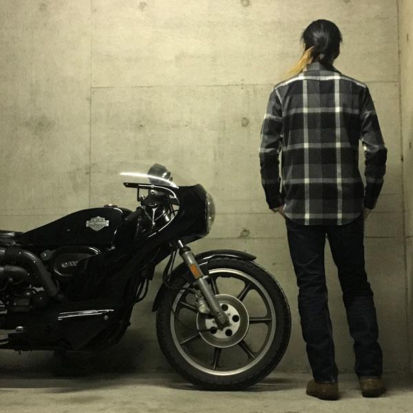 RIDERS FLANNEL SHIRT GRAY CHECK M/ビンテージグレーチェック