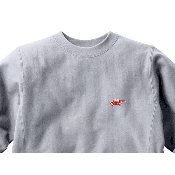 リバース縫製 サイドリブ スピードアディクト SWEAT GRAY × RED M/杢