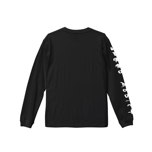 SPEED ADDICT 手書き風 L/S T-shirt BLACK/長袖tシャツロンtee英国車