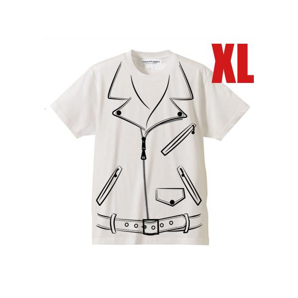 だまし絵 Wライダース T-shirt WHITE XL/騙し絵ダブルライダースジャケットw riders jacketsjkt本革ジャン皮 ...
