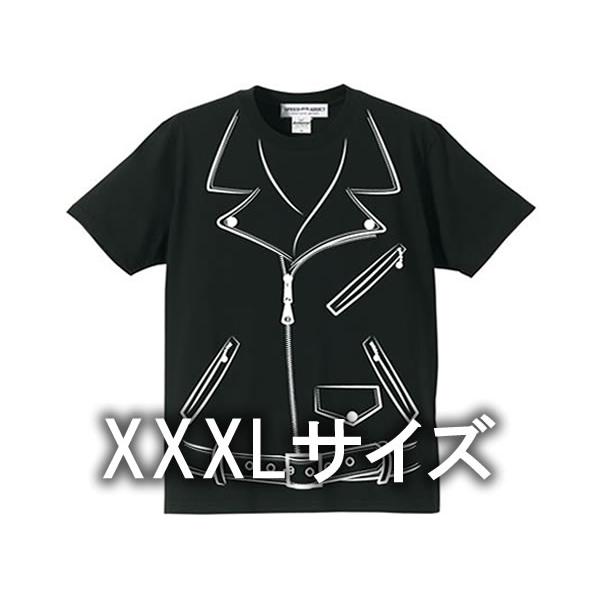 XXXLサイズ だまし絵 Wライダース T-shirt BLACK/3xl騙し絵ダブルライダースジャケットw riders jkt本革ジャン ...
