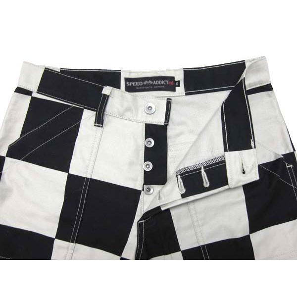CHECKER PANTS WHITE × BLACK/チェッカーパンツchecker flagチェッカー