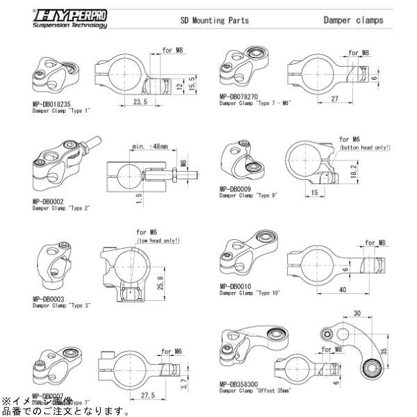HYPERPRO ハイパープロ 22162246B ボディークランプ 24.6mm TYPE-3 ブラックの画像