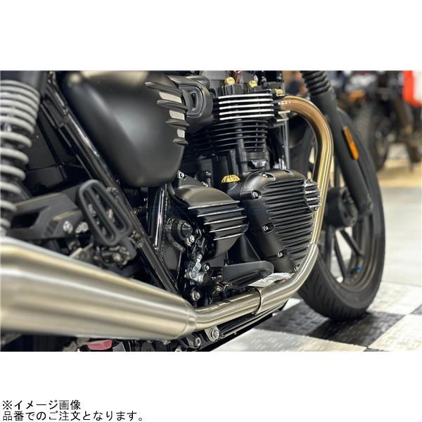 Motone モートーン MMU088 スプロケットカバー リブ ブラック/ポリッシュ T100/T120 SpeedTwin900 Scrambler900の画像