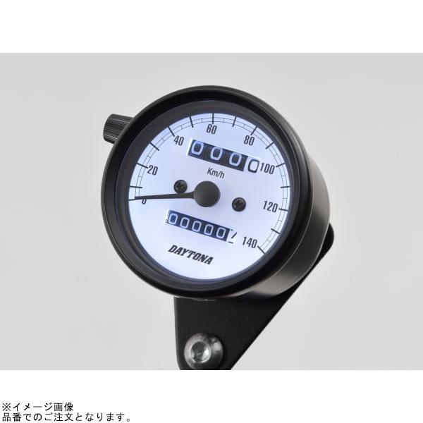 DAYTONA デイトナ 15624 機械式スピードメーター φ60 ホワイトLED照明 140km/h ブラックボディ/ホワイトパネル_2