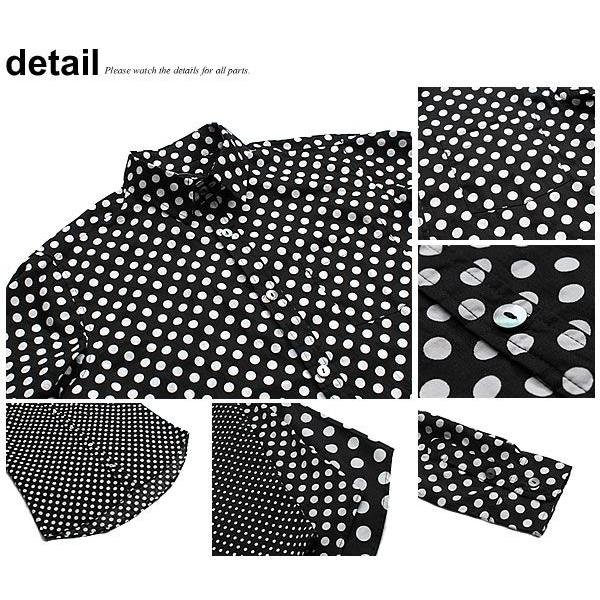 ドットシャツ メンズ シャツ ドット 水玉 A080 : スピードオレンジ