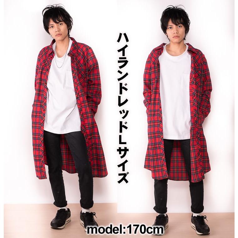 STRUM★ストレッチ チェック ロングカーディガン ガウンコート シャツ 赤S STRUM☆ストレッチ チェック ロングカーディガン ガウンコート