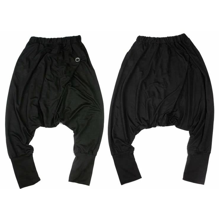 OMMO黒 サルエルパンツ サルエルパンツ メンズ レディース 夏 麻 涼しい ボトムス