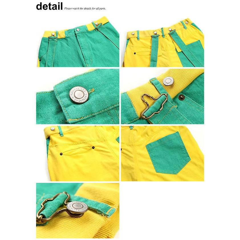 サルエルパンツ メンズ クレイジーカラー デニム スウェット レディース B159 B159 スピードオレンジ 通販 Yahoo ショッピング