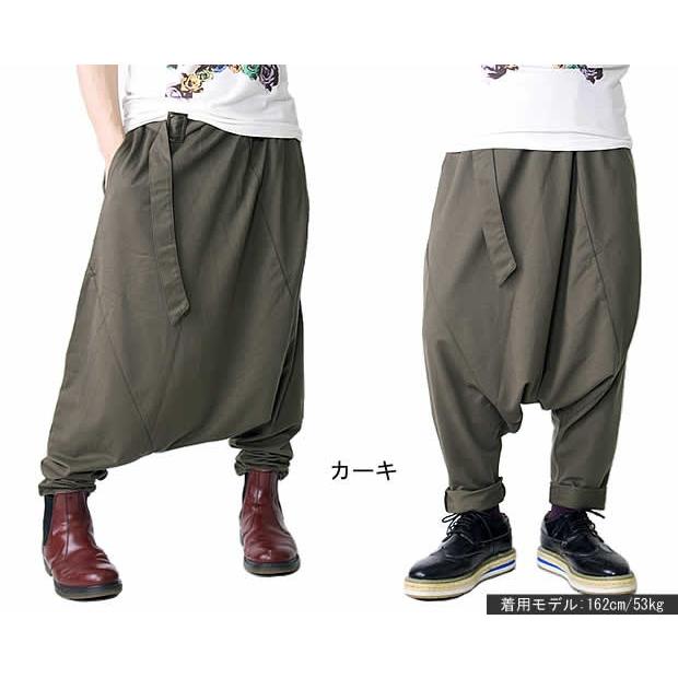ベルト付きスウェットドレープサルエルパンツ/B218メンズ