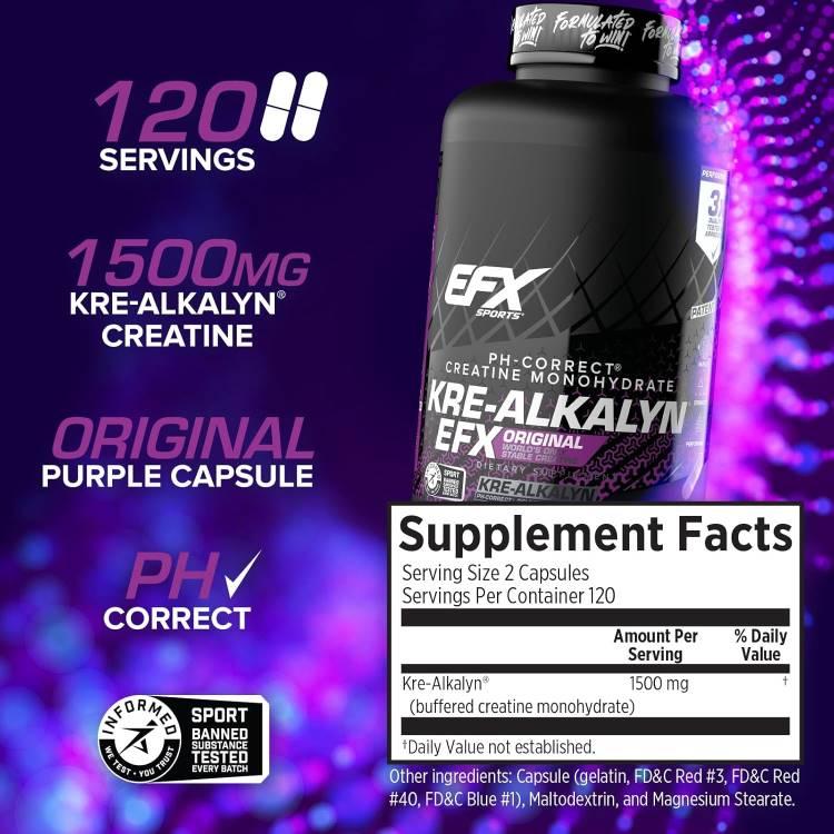 【クーポンあり】EFXスポーツ クレアルカリン EFX 240粒 カプセル EFX Sports KRE ALKALYN EFX CAPSULES サプリメント クレアチン モノハイドレート