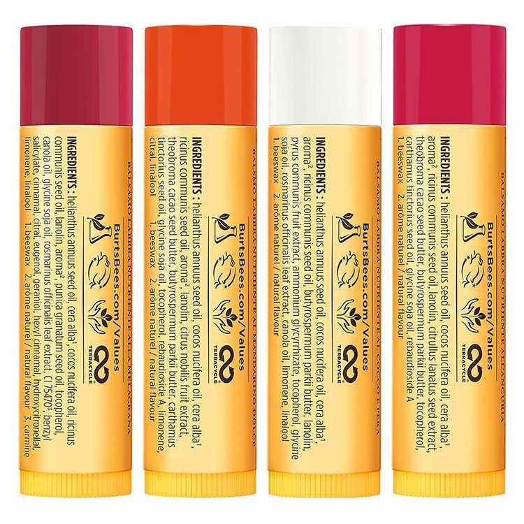 バーツビーズ ジャストピック リップバーム 4本セット 各4.25g (0.15oz) Burt's Bees Just Picked Lip