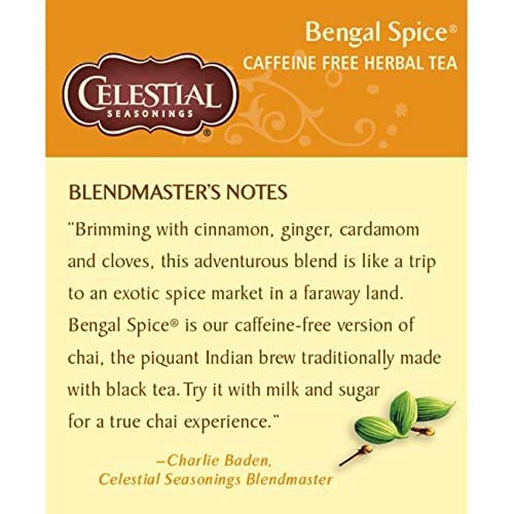 セレッシャルシーズニングス ハーブティー ベンガルスパイス 20包 47g (1.7oz) Celestial Seasonings Herbal Tea Bengal Spice Tea Bag ティーバッグ｜speedbody｜06