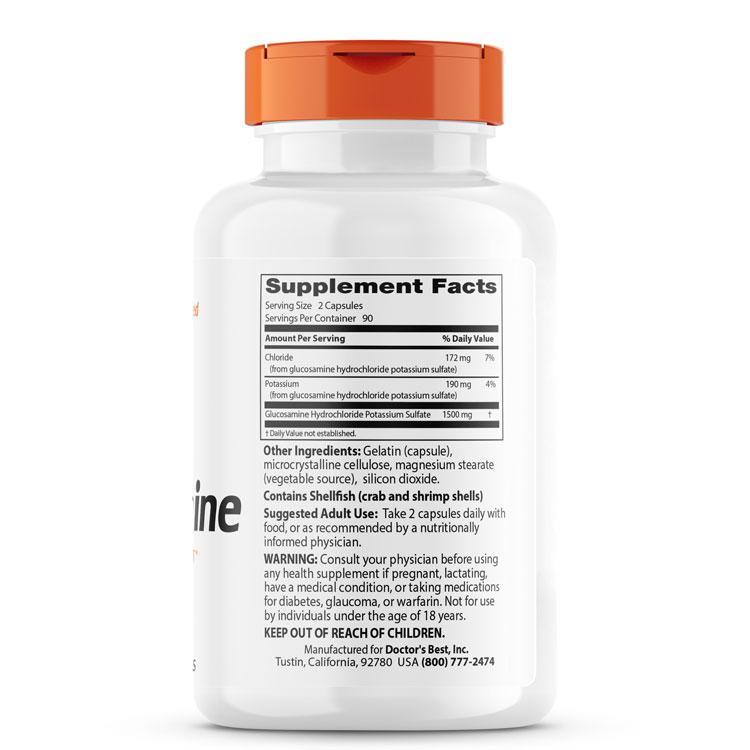 ドクターズベスト グルコサミン 750mg 180粒 カプセル Doctor's Best Glucosamine Sulfate