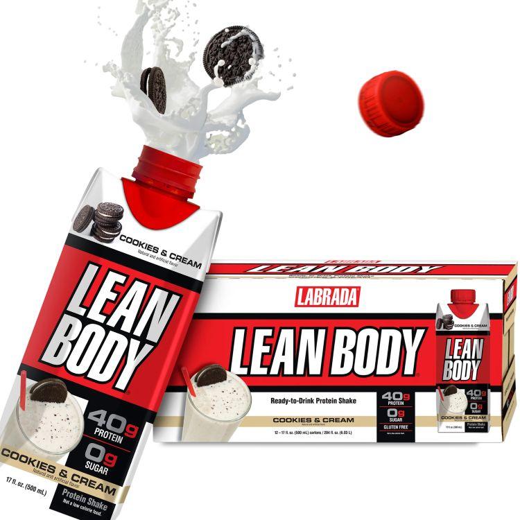 リーンボディ プロテインシェイク クッキー＆クリーム(17オンス) 12パック Labrada: Lean Body: 17oz Cooki ...