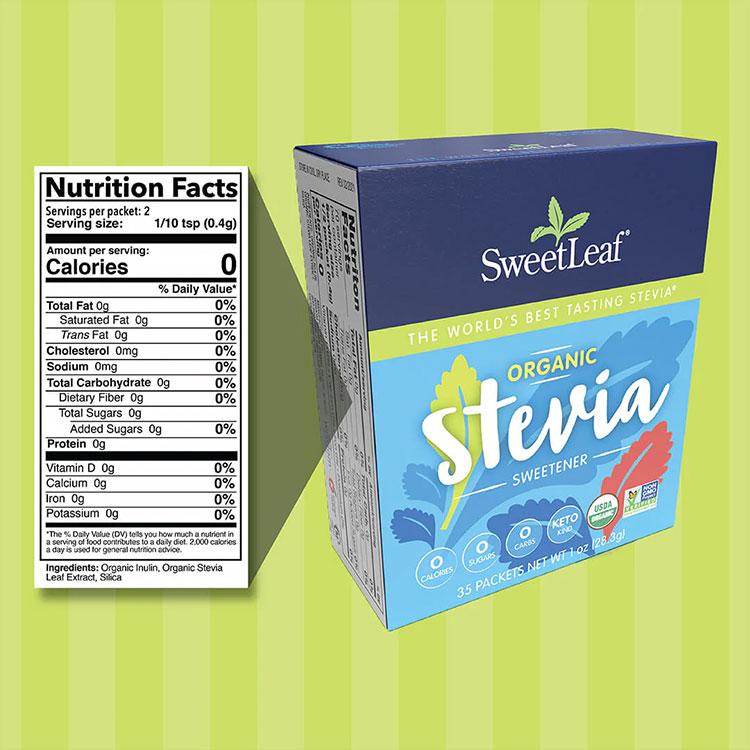 スウィートリーフ オーガニック 粉末ステビア 個包装 35袋 各0.8g (0.028oz) Sweet Leaf Organic Stevia Sweetener 35 Packets ゼロカロリー スイート｜speedbody｜04