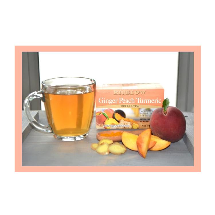 ビゲロー ジンジャー・ピーチ・ターメリック ハーブティー 18包 27g (0.98oz) BIGELOW Ginger Peach Turmeric Herbal Tea Caffeine Free ショウガ 桃｜speedbody｜07