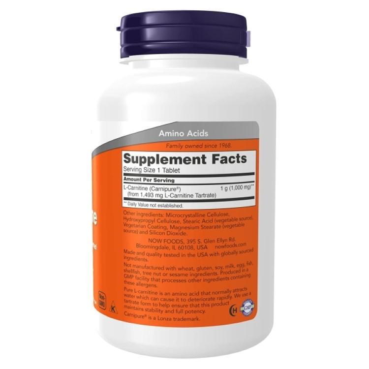 [2個セット] ナウフーズ L-カルニチン サプリメント 1000mg 100粒 NOW Foods L-Carnitine フィットネス アミノ酸の画像