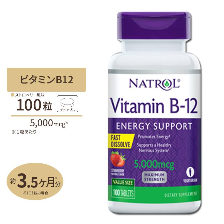 （訳ありセール格安） 激安通販販売 ナトロール ビタミンB-12 チュワブル 5000mcg 100粒 Natrol Vitamin B-12 Fast Dissolve Tablets Chewable ストロベリー味 rainbow-flower.sakura.ne.jp rainbow-flower.sakura.ne.jp