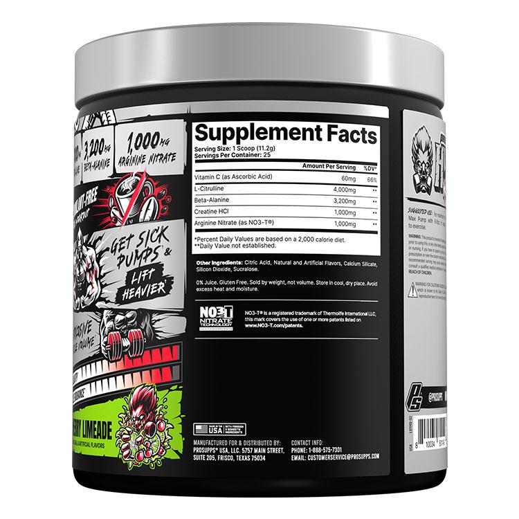 HYDE ハイド マックスパンプ プレワークアウト チェリーライムエード味 9.87oz (280g) 約25回分 ProSupps (プロサップス)｜speedbody｜04