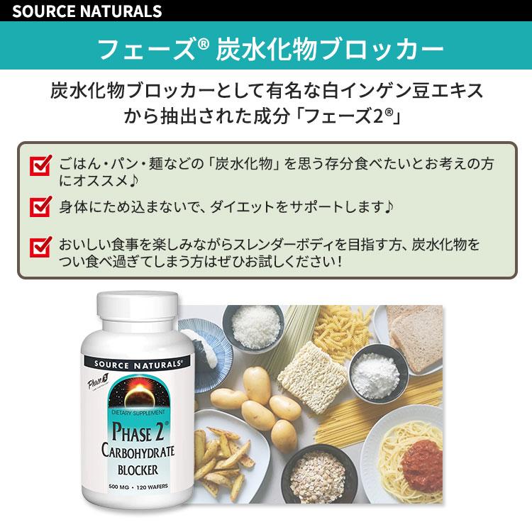 ソースナチュラルズ フェーズ2 炭水化物ブロッカー 500mg 120個 Source Naturals Phase 2 Carbohydrate Blocker サプリメント 白インゲン豆エキス｜speedbody｜02