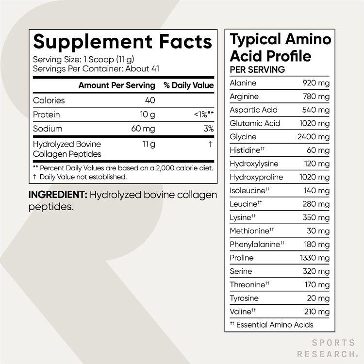 スポーツリサーチ コラーゲンペプチド パウダー 無香料 454g (16oz) Sports Research Collagen Peptides サプリメント 潤い ハリ エイジングケア｜speedbody｜05