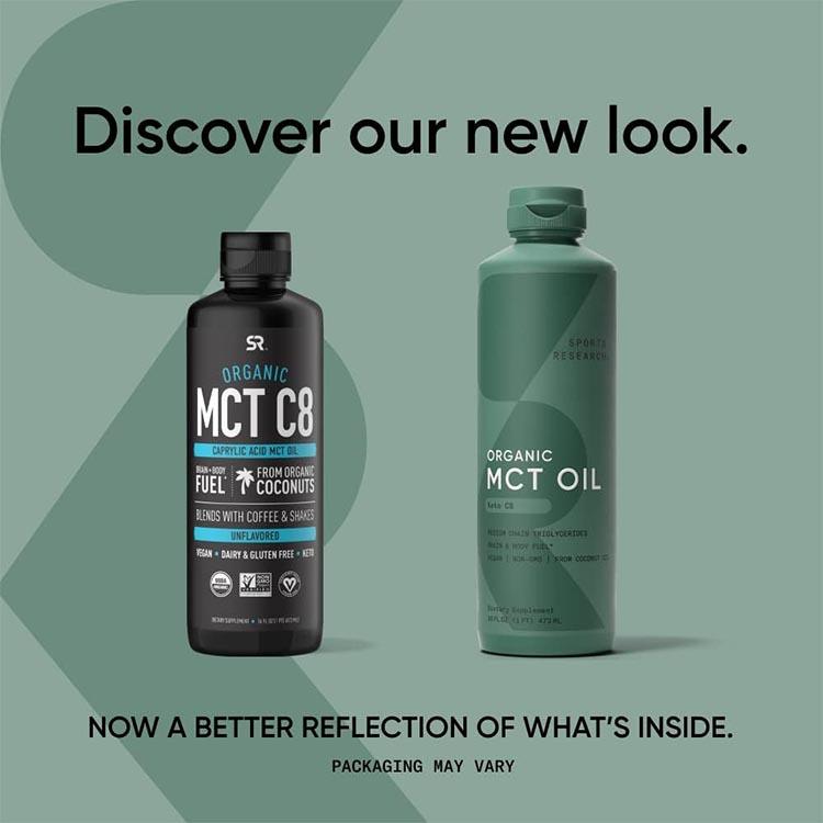 スポーツリサーチ オーガニック C8 MCTオイル 無香料 473ml (10.6oz