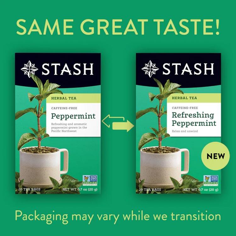 スタッシュティー リフレッシング ペパーミント ハーバルティー 20包 20g (0.7oz) Stash Tea Refreshing Peppermint Herbal Tea ティーバッグ｜speedbody｜06