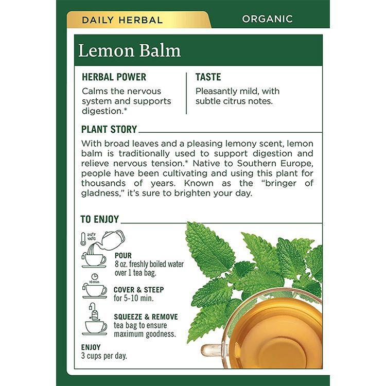 トラディショナルメディシナル レモンバームティー ティーバッグ 16包 24g (0.85oz) Traditional Medicinals Lemon Balm Tea オーガニック｜speedbody｜05