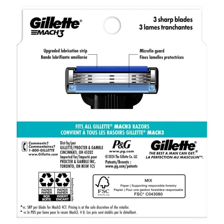 ジレット マッハ3 替刃 男性用カミソリ替刃 15個 Gillette Mach3 Men's Razor Blades, 15 Blade Refills 【 お取り寄せ_1