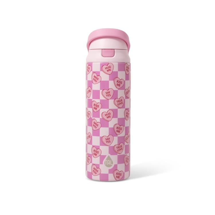 アメリカ購入 キャンディハーツ　水筒 ピンク ハート candy hearts お取り寄せ タル ステンレス 2WAY ウォーターボトル ストロー＆直飲み