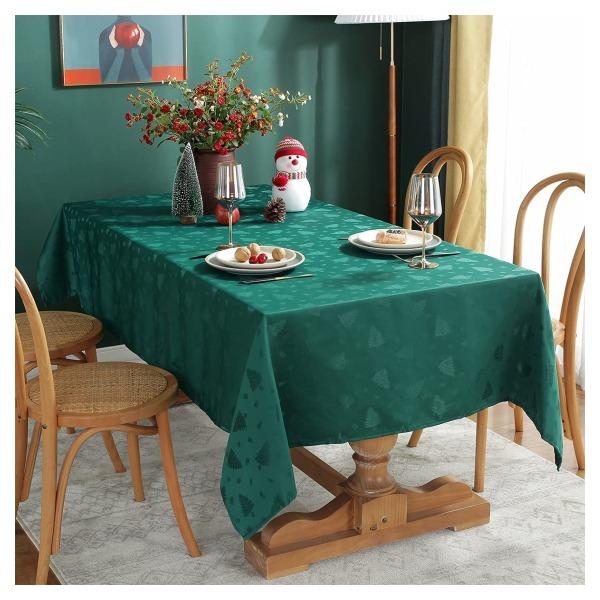 テーブルクロス 約132x178cm 赤 緑 撥水性 洗える ウォッシャブル