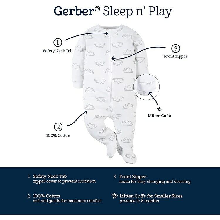 Baby Boy Clothes Gerber Baby Boys' Sleep 'n Play Footie Pajamas