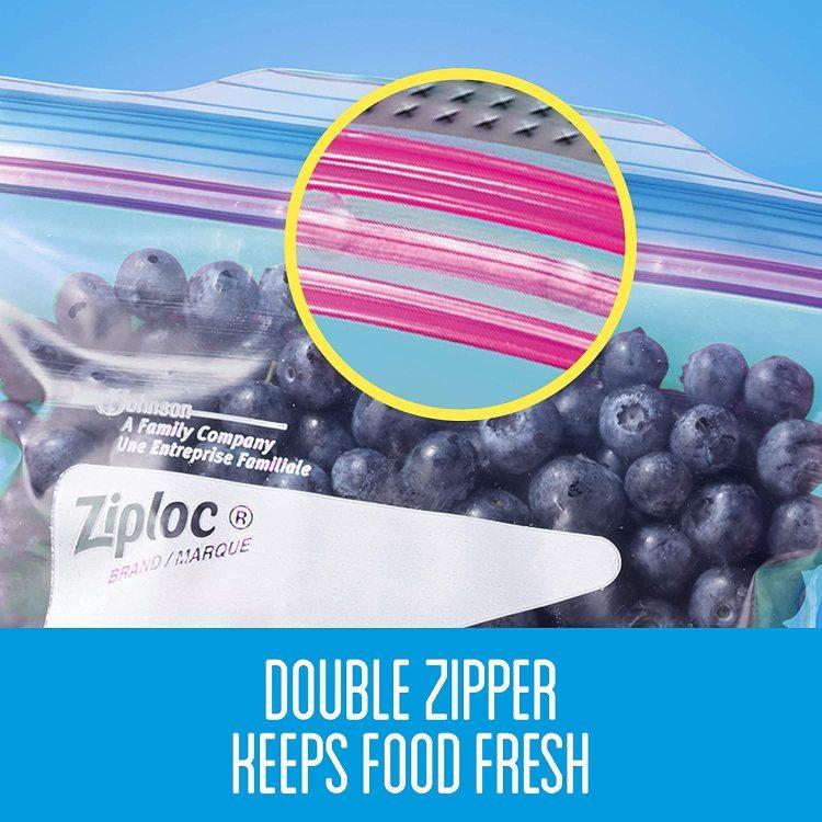 ジップロック フードストレージ フリーザーバッグ 食品保存袋 ジッパー付き 60枚入り Ziploc Gallon Food Storage Freezer Bags ZY11012