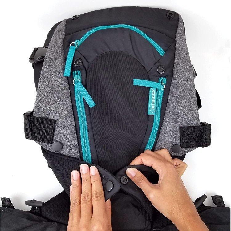 インファンティーノ キャリーオンマルチポケットキャリア 抱っこ紐 ブラック Infantino CARRY ON MULTI-POCKET CARRIER 収納 人間工学の画像