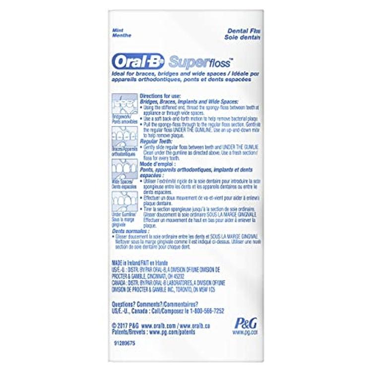 オーラルビー スーパーフロス ミント味 50本×2個セット Oral-B Dental Floss for Braces Super Floss Pre-Cut Strands｜speedbody｜07