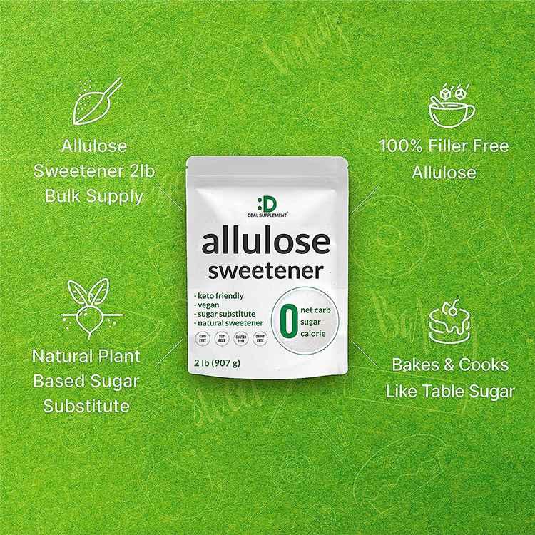 ディールサプリメント 粉末アルロース 907g (2lb) DEAL SUPPLEMENT Allulose Sweetener 天然甘味料 スイートナー パウダー 希少糖 プシコース｜speedbody｜06