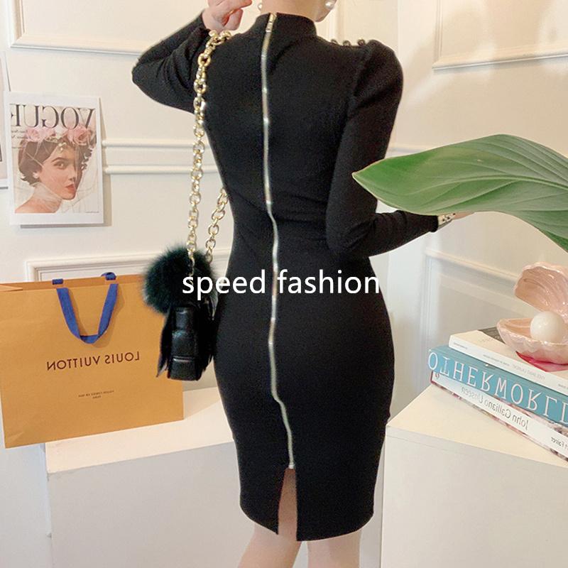 ニットワンピース レディース 秋冬 きれいめ カシュクールワンピース タイトワンピース 後ろファスナー付き タートルネック 40代 長袖 着痩せ 通勤 sf196 sf196 Speed Fashion 通販 Yahoo ショッピング