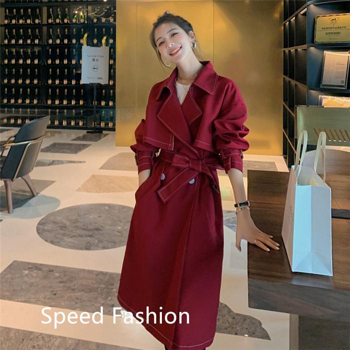 国際ブランド スプリングコートトレンチコート レディース 春秋コート ステンカラーコート 韓国風 ロング ダブルボタン ベルト付き ビッグポケット 通勤ビジネス 21sf 人気定番 Sunrisefinserve Com