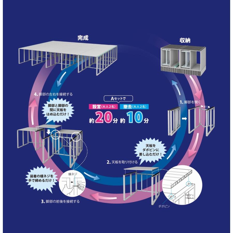 折りたたみ式アルミ製花道ステージ Cセット (SPD-413/S-CS90WH) |  | 01