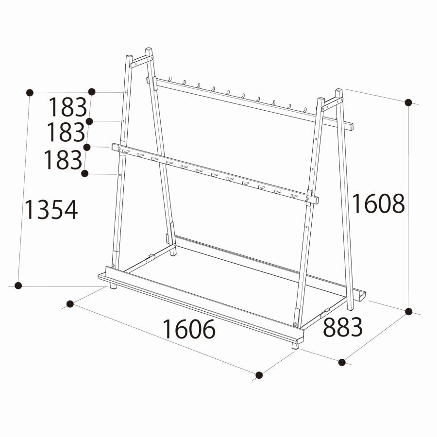 折りたたみ式アルミ製スキーラック(両面タイプ) (SPD-K10/AL-SKRW)