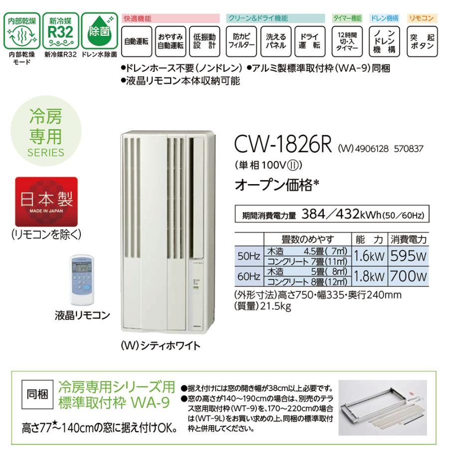 ReLaLa 2026年モデル コロナ ウインドエアコン 冷房専用 窓用エアコン