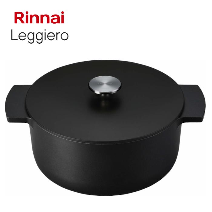 ！未使用！22cm Leggiero ブラック RBO-MN22A(MB) 無水 Leggiero リンナイ 22cm 無水調理鍋 レジェロ ブラック RBO-MN22A(MB