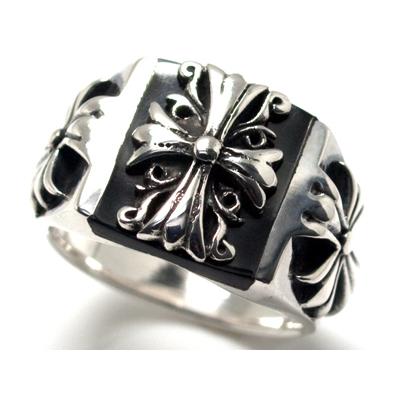 500円引きクーポン シンプル アクセサリー リング メンズ シルバー925 かっこいい Rm1 19x 19号 シルバーリング トリプルフレアクロスモチーフ オニキス おもしろ メンズアクセサリー Albinofoundation Org